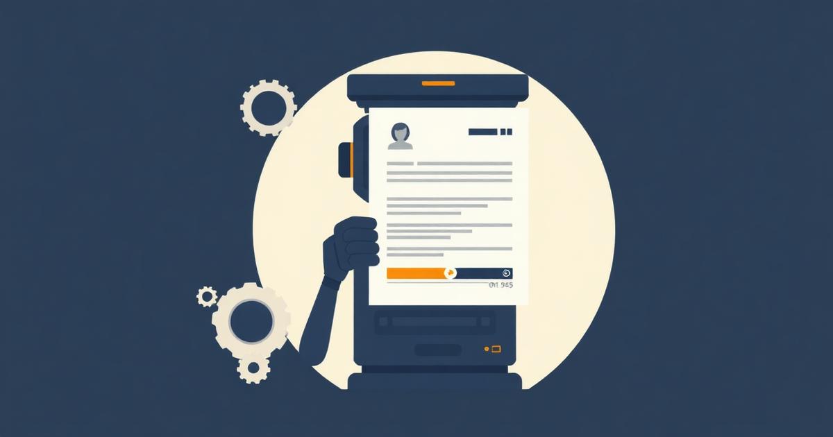 Ilustrație: un sistem automat care scanează un CV și extrage informațiile